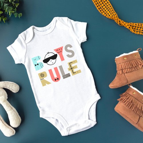 LIMITED EDITION  Cool Kid  Boy Rules Baby Bodysuit