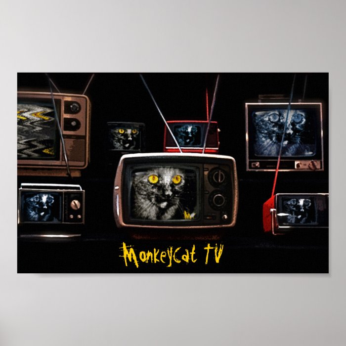 Limited Edition MonkeyCat TV Print