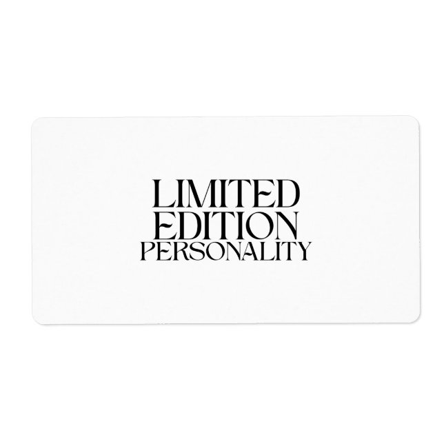 Limited Edition Personality Corporate Shipping  Label (Front)