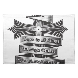 Limited Edition Philippians 4:13 Christian Bible Placemat