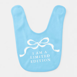 Limited Edition Retro Modern Baby Boy Blue Bows  Baby Bib