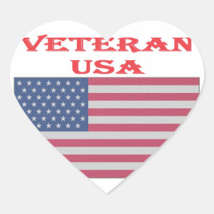 Limited Edition Veteran USA - SELLING OUT FAST!! Heart Sticker