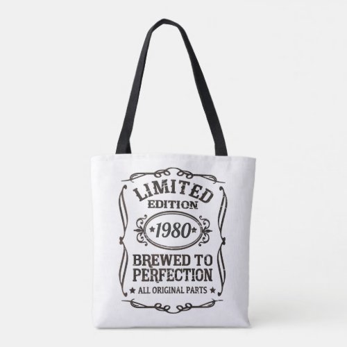 Limited Edition Vintage Custom Birth Year Number Tote Bag