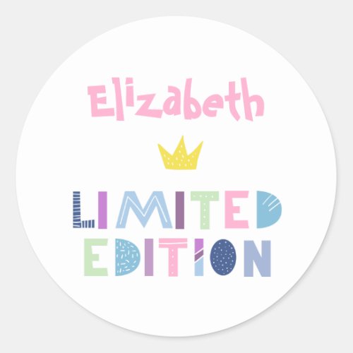 Limited Edition Word Art Expression Classic Round Sticker