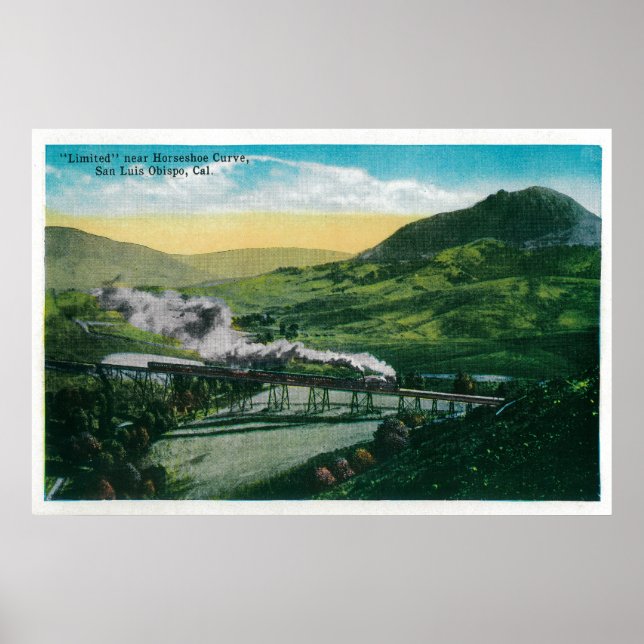 Limited Railroad near Horseshoe Curve Poster (Front)