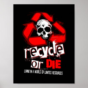 Limited Resources Recycle Black Poster