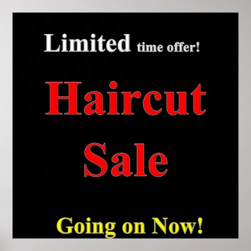 Limited Time Offer Haircut Sale Poster Matte