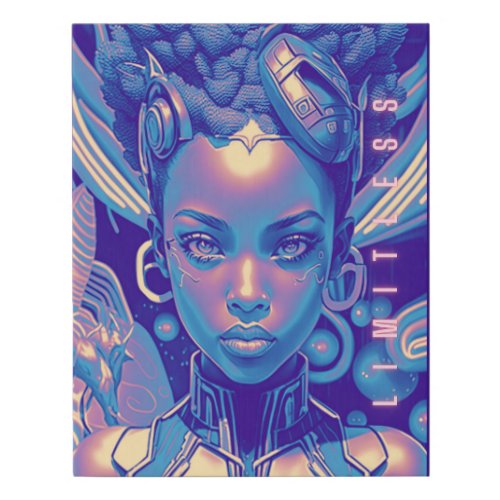 Limitless Futuristic Sci Faux Wrapped Canvas Print