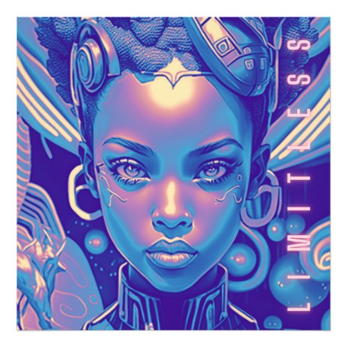 Limitless Futuristic Sci Fi Girl Photo Enlargement