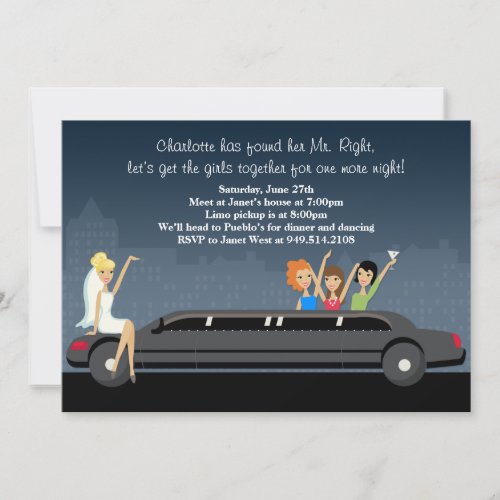 Limo Bachelorette Party Invitation