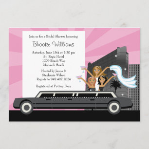 Limo Bridal Shower Invitation African American