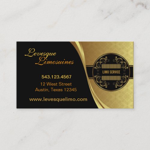 Limo - Gold &amp; Black Business Card