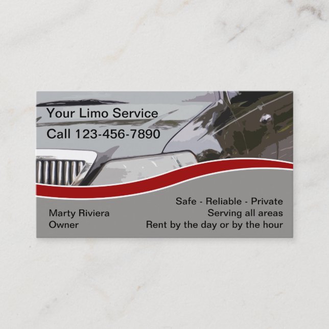 Limo Service Business Cards (Front)