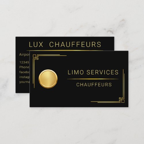 Limo Service limousine Minimal Black Elegant  Business Card