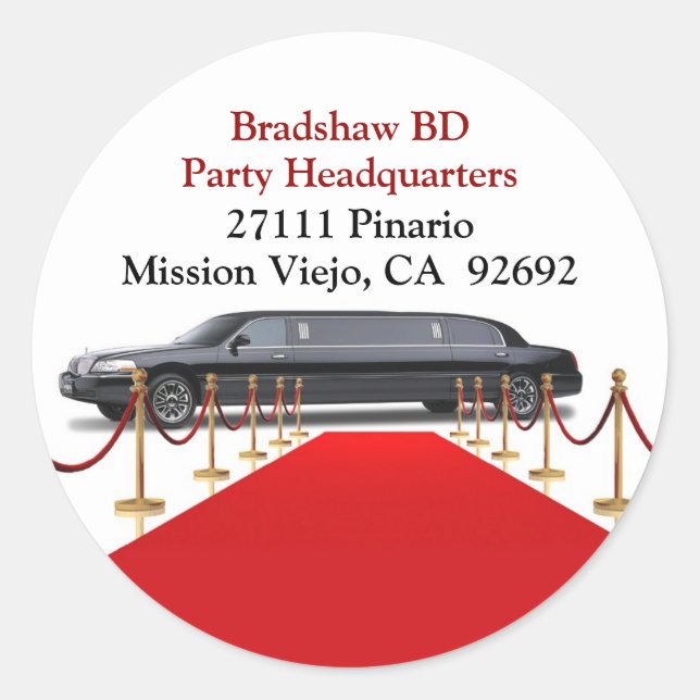 Limo Service Sticker Label Template (Front)