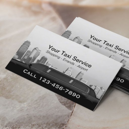 Customizable Limo &amp; Taxi Driver Modern City Professional Car Business Card