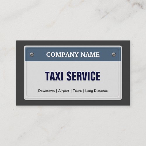 Limo &amp; Taxi Service - Cool Licensed Plate Business Cards