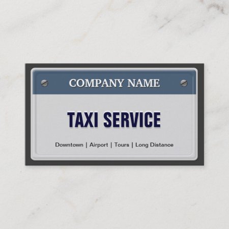 Limo & Taxi Service - Cool Licensed Plate Business Card