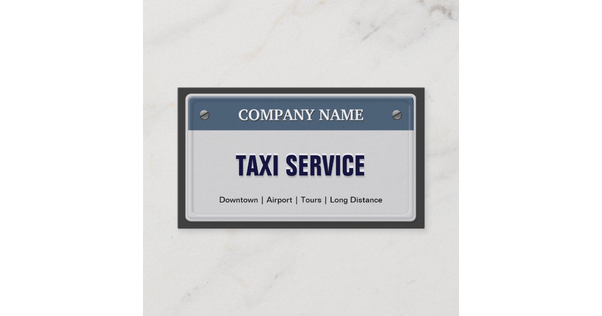 Limo &amp; Taxi Service - Cool Licensed Plate Business Card | Zazzle