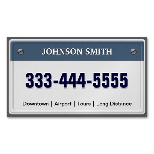 Limo  Taxi Service _ Cool Licensed Plate Magnetic Business Card