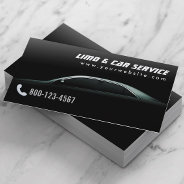 Limo & Taxi Service Elegant Dark Limousine Business Card at Zazzle