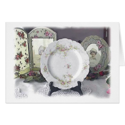 Limoges and Pink Roses Cards (Front Horizontal)