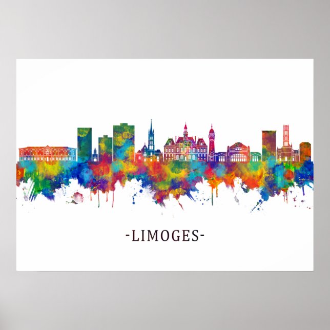 Limoges France Skyline Poster (Front)