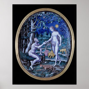 Limoges plaque depicting Adam and Eve, c.1570 Poster