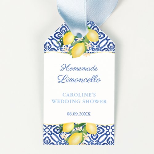 Limoncello Amalfi Lemons Wedding Shower Favor Tags