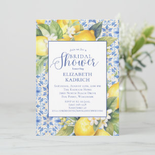 Limoncello Blue Italian Bridal Shower Invite