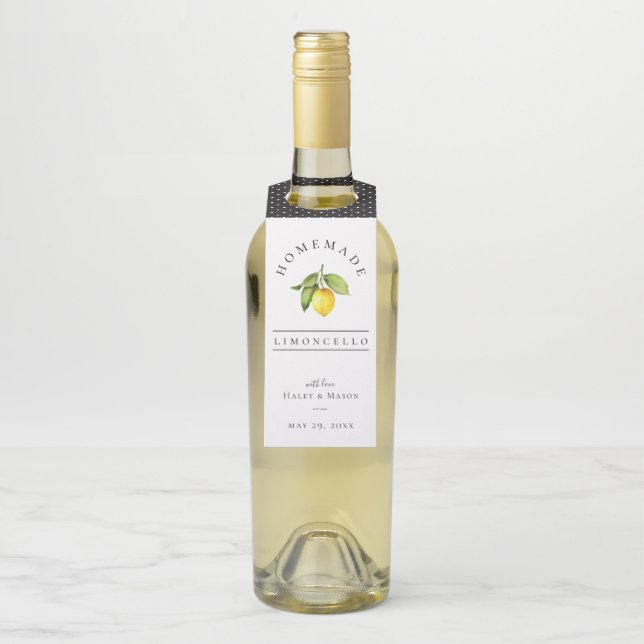 Limoncello Bottle Hanger Tag (On Bottle)