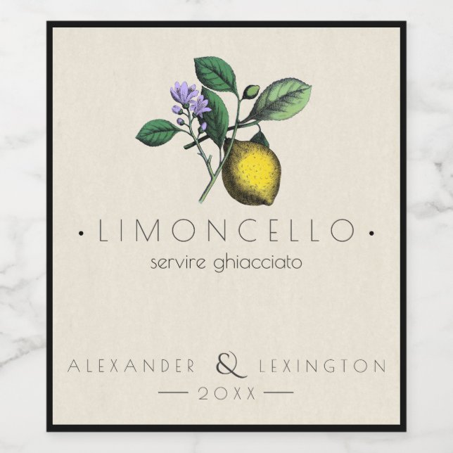 Limoncello Bottle Label | (Single Label)