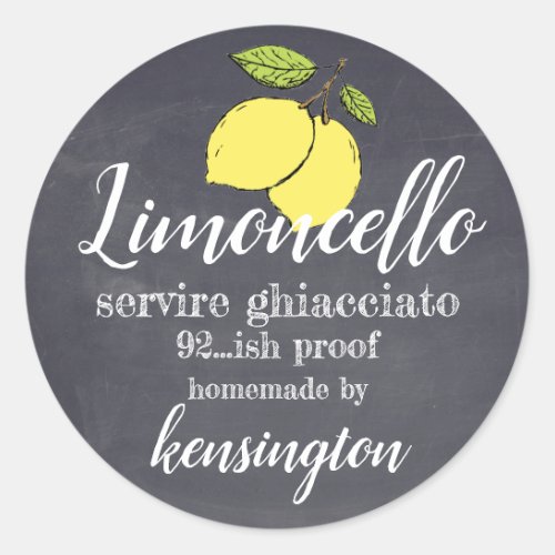 Limoncello Bottle Label Chalkboard Look