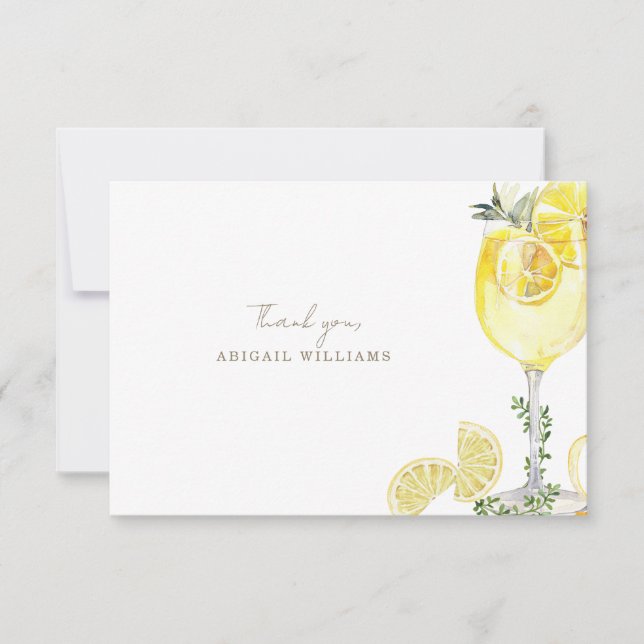Limoncello Bridal Shower Thank You Card (Front)