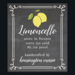 Limoncello Chalk Look Tall Bottle Label | Homemade<br><div class="desc">Chalkboard look with hand drawn yellow lemons. Limoncello tall bottle label. Personalized in modern typography with fancy swirl border. Customize all fonts and text. Handcrafted by you. Order extra for last minute gifts. Homemade Italian Limoncello makes a wonderful wedding favor for guests. To see the complete line of Limoncello liqueur...</div>