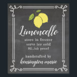 Limoncello Chalk Look Tall Bottle Label | Homemade<br><div class="desc">Chalkboard look with hand drawn yellow lemons. Limoncello tall bottle label. Personalized in modern typography with fancy swirl border. Customize all fonts and text. Handcrafted by you. Order extra for last minute gifts. Homemade Italian Limoncello makes a wonderful wedding favor for guests. To see the complete line of Limoncello liqueur...</div>