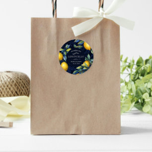 Limoncello Chalkboard Monogram Favor Classic Round Sticker