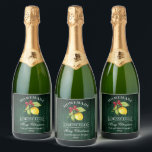 Limoncello Christmas Green Wood Bottle Label<br><div class="desc">Elegant Watercolor Lemon Greenery Holiday Red Bow Homemade Limoncello Merry Christmas Bottle Labels - Rustic Green Wood Print</div>