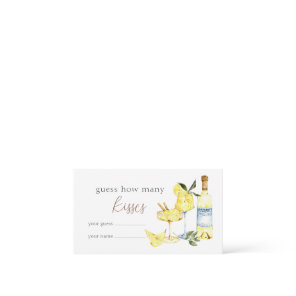 Limoncello Cocktail Bridal Shower how many kisses Enclosure Card