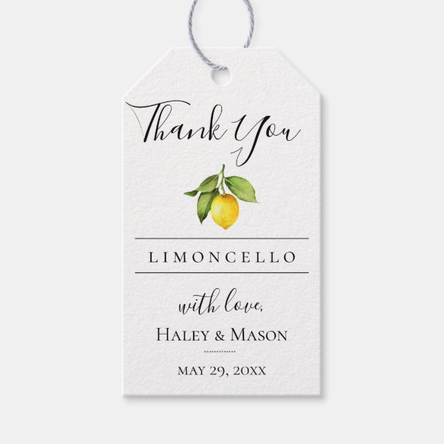 Limoncello Favor Thank You Gift Tag (Front)