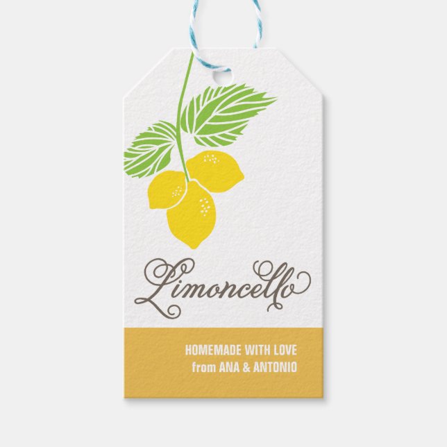 Limoncello Gift Tag, favor tag, hanging tag (Front)