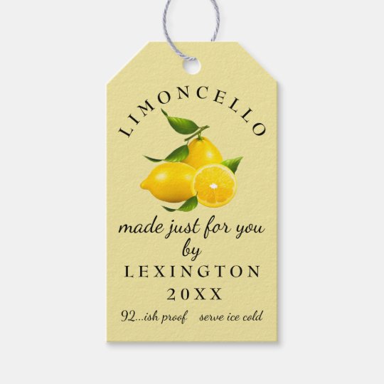 limoncello gift tag homemade