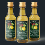 Limoncello Green Wood Christmas Mini Bottle Label<br><div class="desc">Elegant Watercolor Lemon Greenery Holiday Red Bow Homemade Limoncello Merry Christmas Mini Bottle Labels - Rustic Green Wood Print</div>