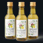 Limoncello Greenery Christmas Mini Bottle Labels<br><div class="desc">Elegant Watercolor Lemon Greenery Holiday Red Bow Homemade Limoncello Merry Christmas Mini Bottle Labels</div>