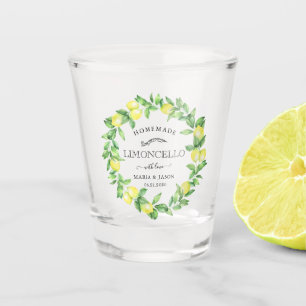 Limoncello Greenery Personalized Monogram Favor Shot Glass