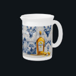 Limoncello Gusto Poetry Beverage Pitcher<br><div class="desc">The surface of the mug is adorned with a traditional blue and white tile pattern, featuring intertwined cornucopias in elegant designs. The design wraps around the mug like a refreshing embrace, creating a fluid visual continuity, whether viewed from the front, the side, or when turned in the hands. Among the...</div>