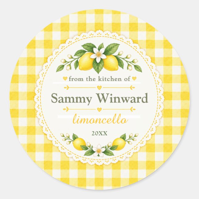 Limoncello Homemade Gift Label (Front)
