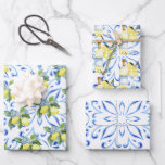 Limoncello Italian Blue Tiles Lemons Cocktail  Wrapping Paper Sheets<br><div class="desc">Limoncello Italian Blue Tiles Lemons Cocktail Wrapping Paper Sheets – Italian Bridal Shower Wrapping Paper Wrap your gifts with a touch of Italian charm using these Limoncello Italian Blue Tiles Lemons Cocktail Wrapping Paper Sheets—the perfect finishing touch for your Italian bridal shower, wedding favors, or summer celebrations. Featuring a vibrant...</div>