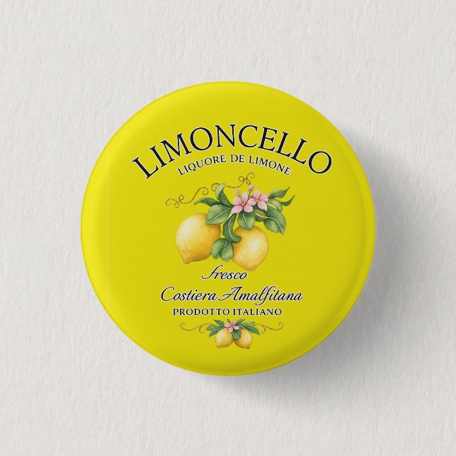 Limoncello Italy Amalfi Coast Button (Front)