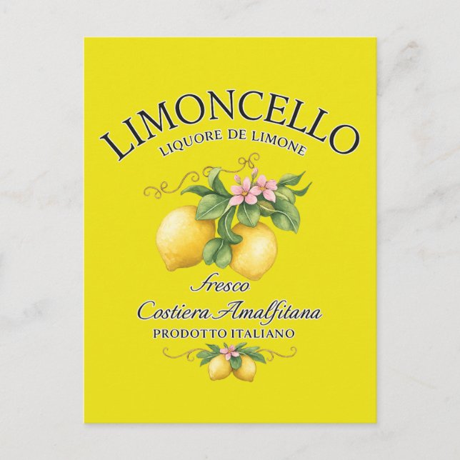 Limoncello Italy Amalfi Coast Postcard (Front)